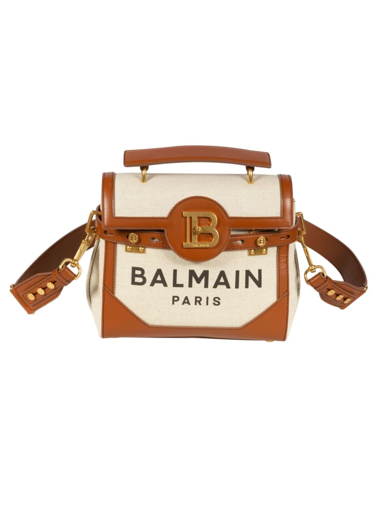 Balmain B Plaque Logo Print Shoulder Bag | italist, ALWAYS LIKE A SALE