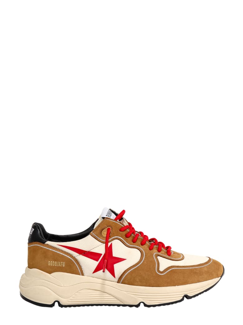 Golden Goose Running Sole Sneakers - CREAMY WHITE COGNAC RED BLACK