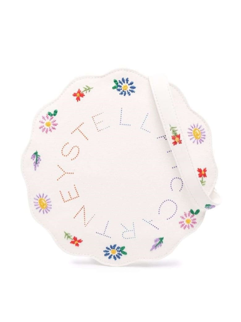 Stella McCartney Kids Cotton Crossbody Bag With Floral Logo - White