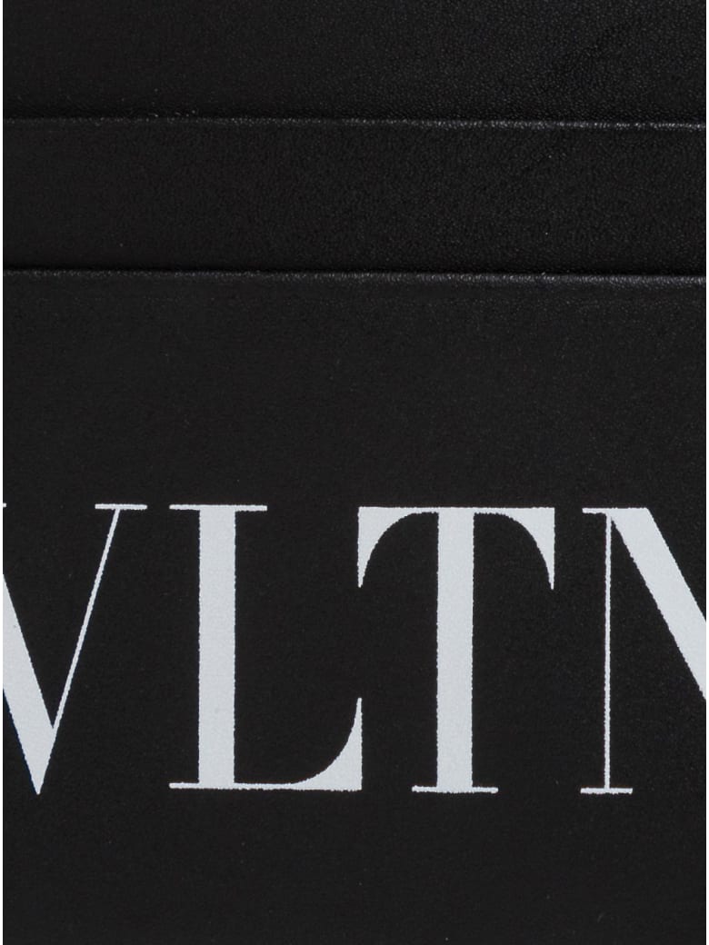 Valentino Garavani Brown Leather Card Holder With Logo | italist