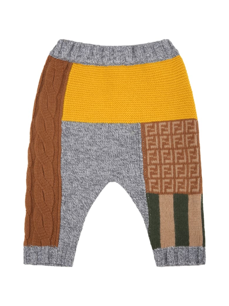 Fendi Multicolor Leggings For Baby Boy With Double Ff - Multicolor
