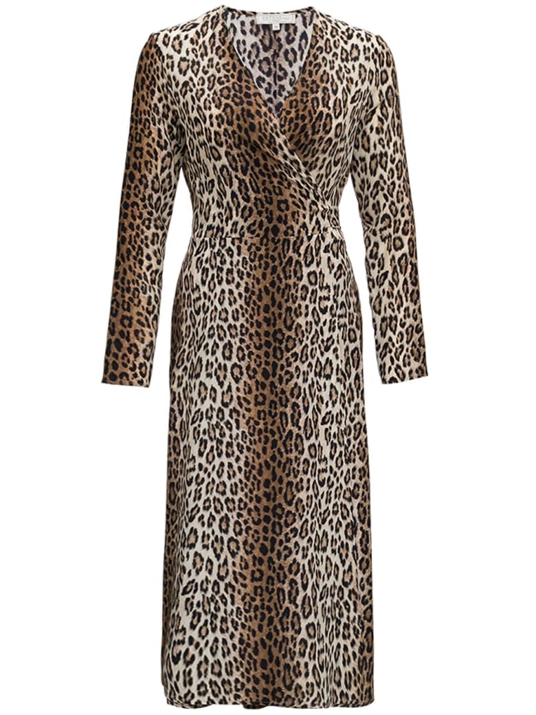 Antonelli Orfeo Long Dress In Animalier Silk - Brown