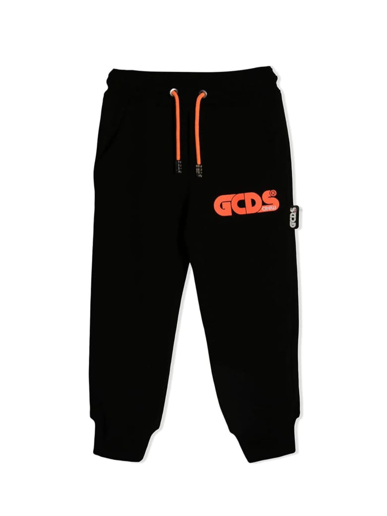 GCDS Mini Black Cotton Track-pants - Nero