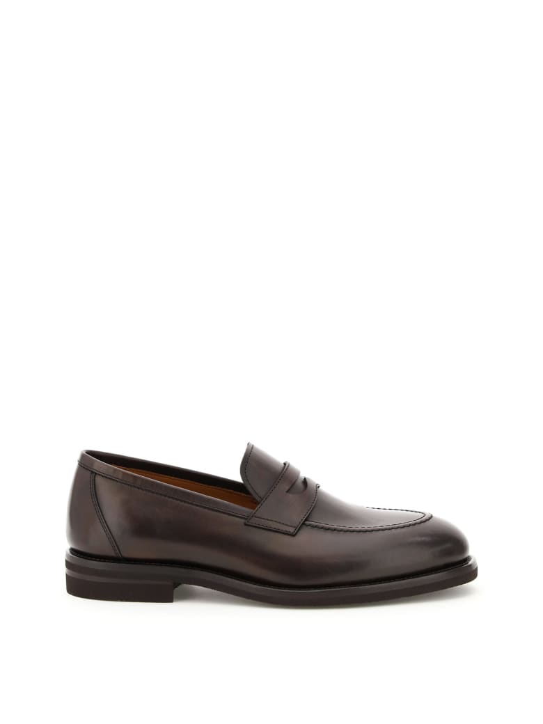 Henderson Baracco Betis Leather Penny Loafers - ESPRESSO (Brown)
