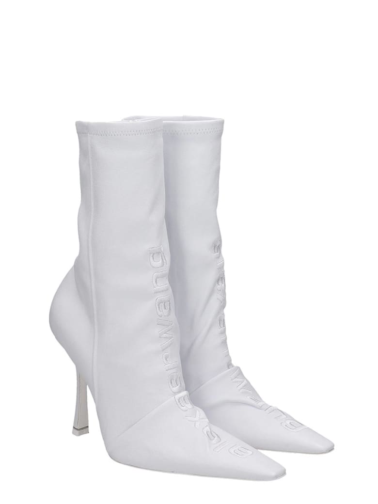 Alexander Wang Vanna High Heels Ankle Boots In White Leather | italist