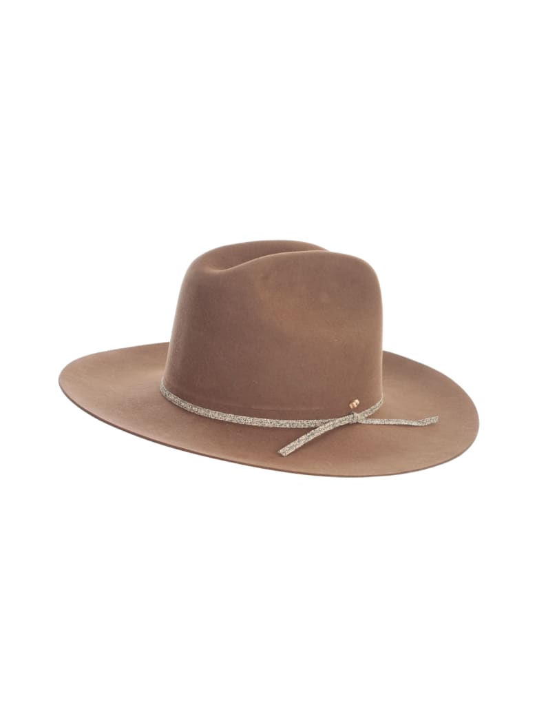 Super Duper Hats Western Crown Large Row Brim Nat Stone Detail - Pony