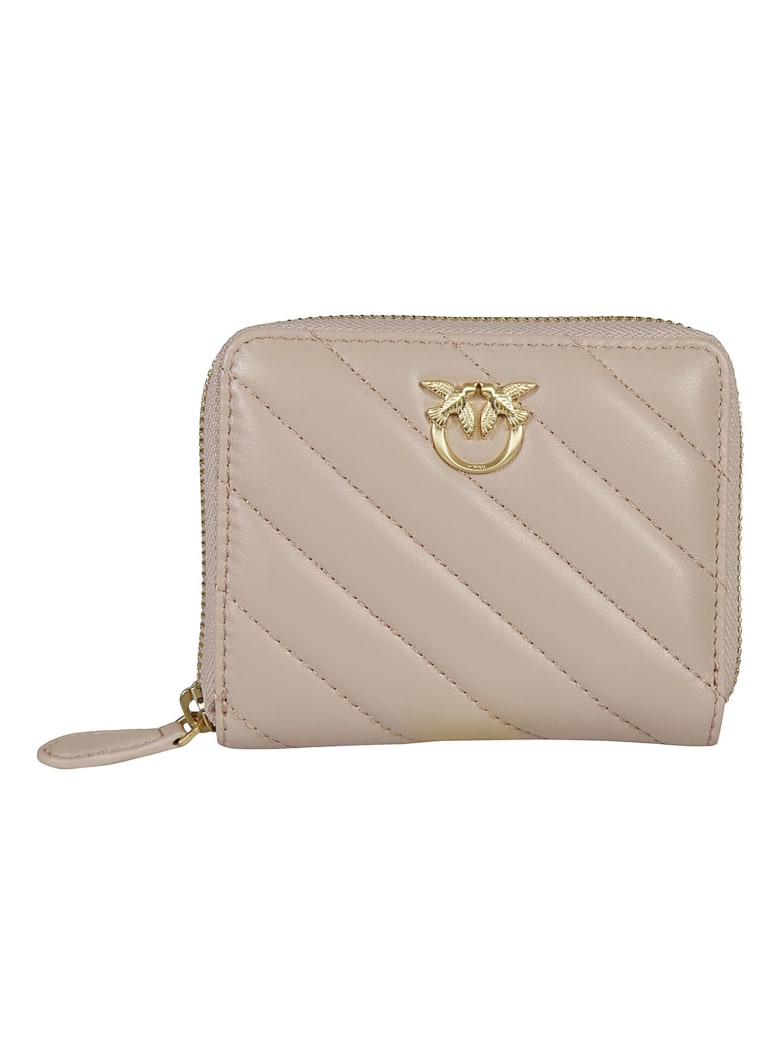 Pinko Taylor Simply Zip-around Quilted Wallet - Powder