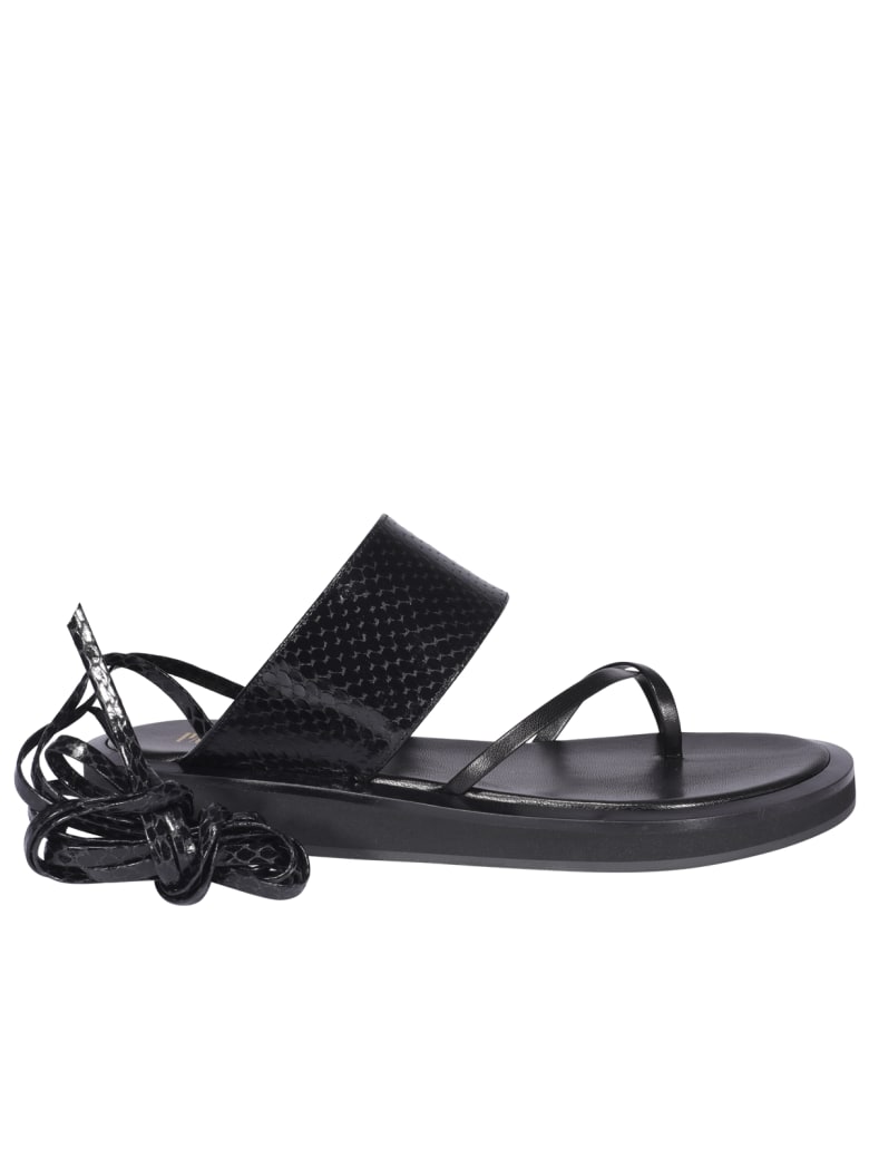 Paris Texas Brooklyn Lace Up Sandals - BLACK