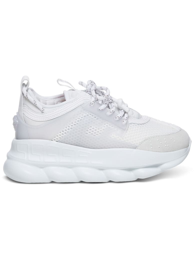 Versace Chain Reaction Panelled Sneakers - White