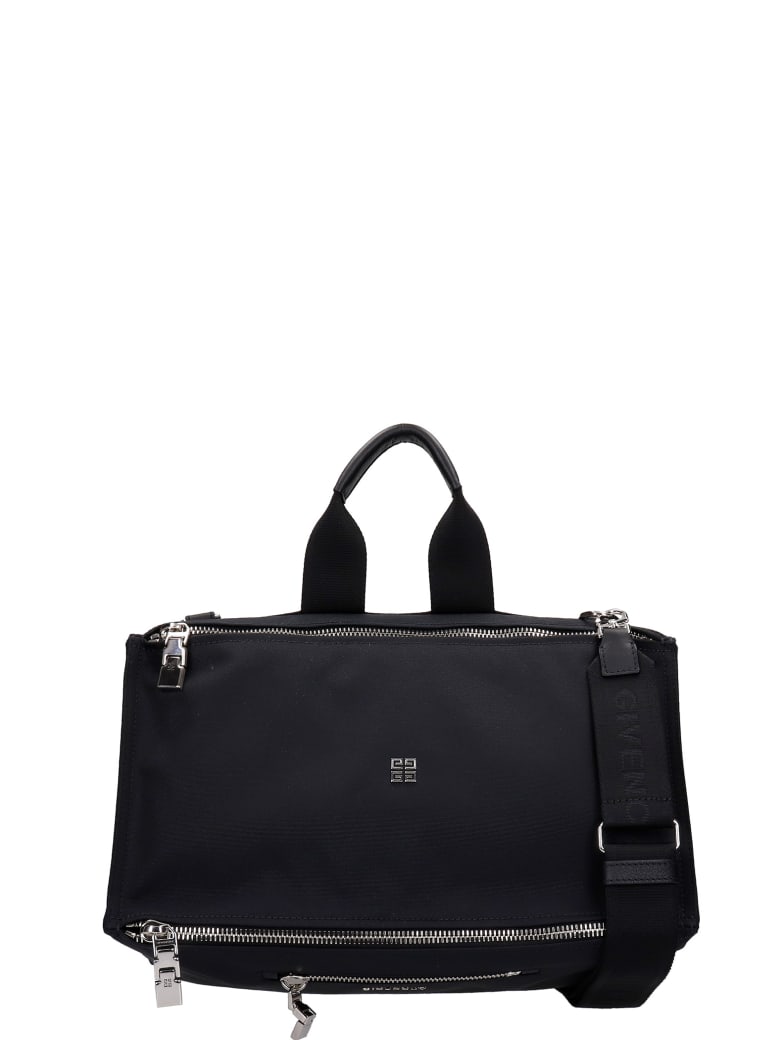 Givenchy Pandora Hand Bag In Black Canvas - black