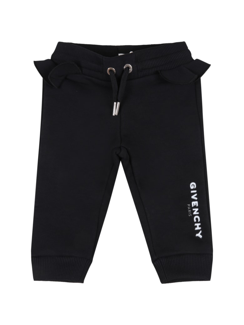 Givenchy Black Sweatpant For Baby Girl With Logo - Black