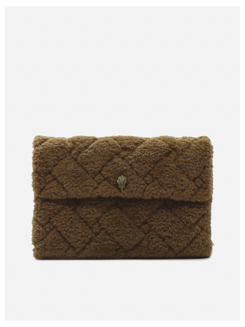 Kurt Geiger Kensington Soft Xxl Shoulder Bag In Faux Fur - Cammello