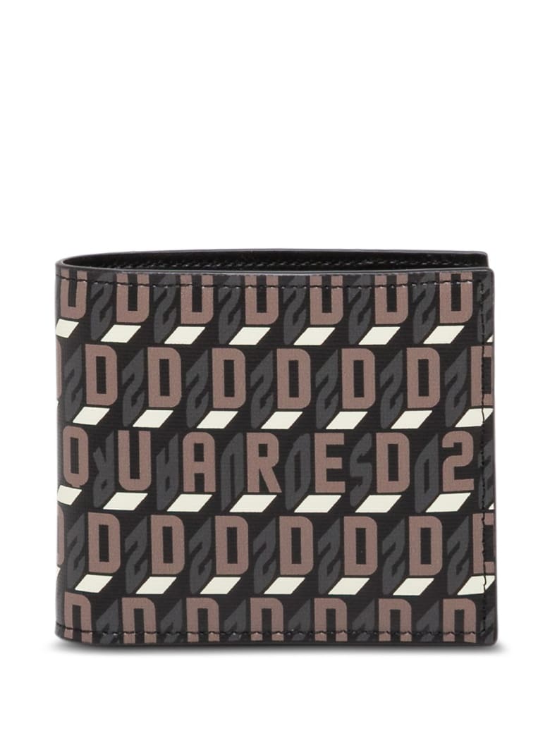 Dsquared2 Bifold Leather Wallet With Logo - Brown