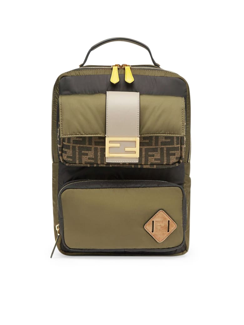 Fendi Logo Fit Nylon - Bhw Military Brown Tortora