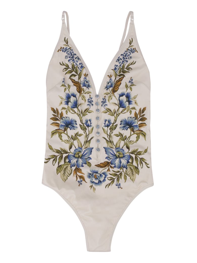 Zimmermann Printed One-piece Swimsuit - Ivory