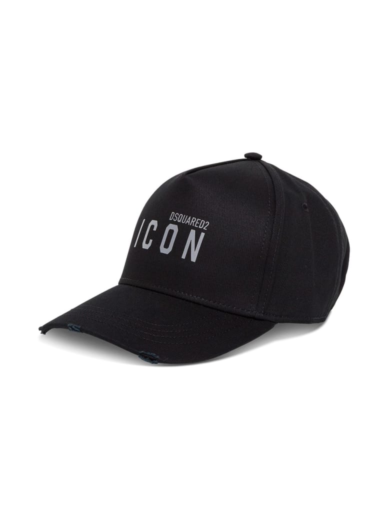 Dsquared2 Icon Hat In Black Jersey - Black
