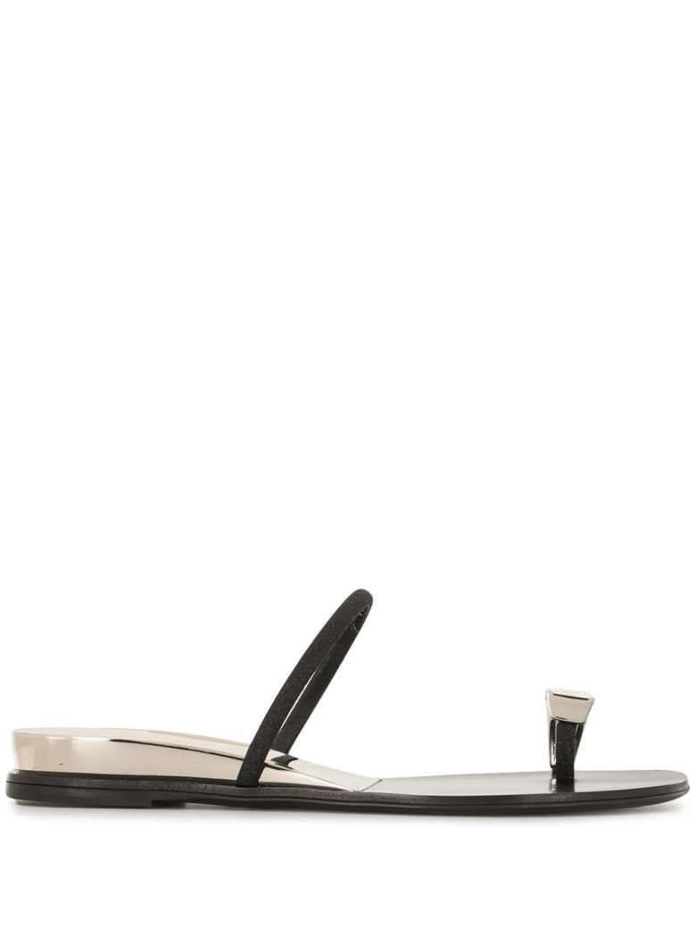 Casadei City Soraya Leather Sandals - Grey