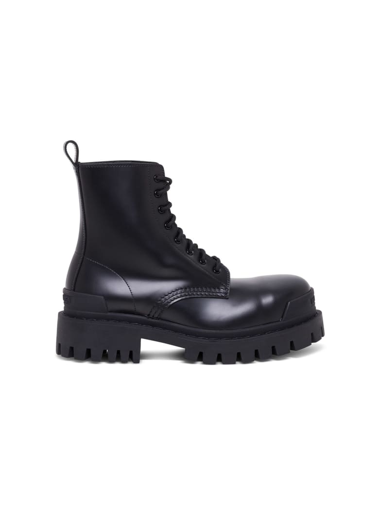 Balenciaga Strike Combat Boots - Black