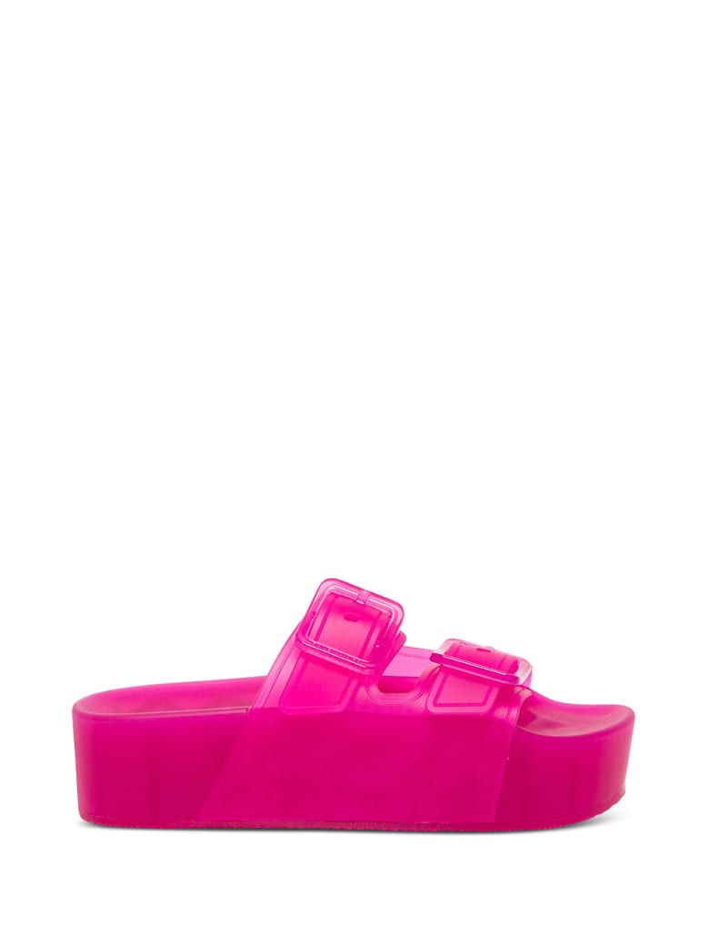 Balenciaga Mallorca Pink Rubber Sandals With Platform - Fuxia