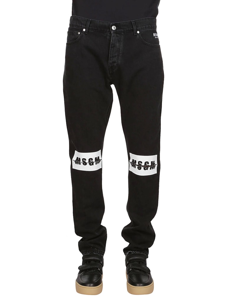 Msgm Ripped Logo Jeans | italist, ALWAYS LIKE A SALE