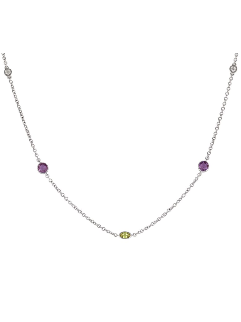 Lo Spazio Jewelry Lo Spazio Yellow, Pink Sapphire and Diamond Necklace - Yellow_Pink