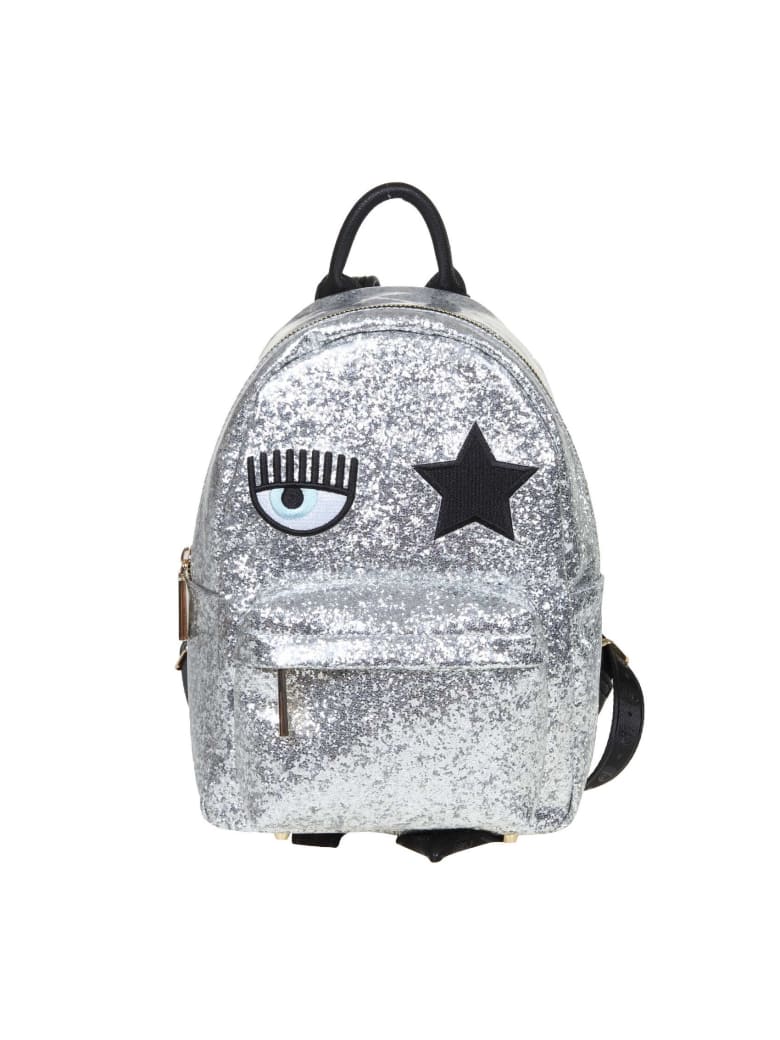 silver glitter backpack