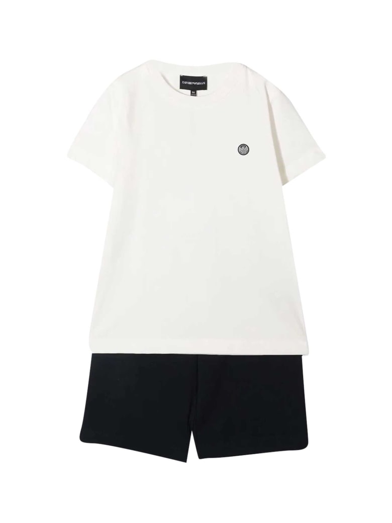 Emporio Armani Sports Suit With Print - Bianco