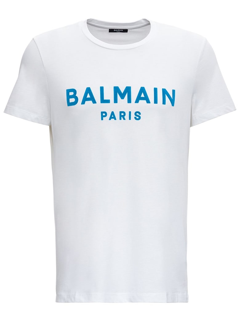 Balmain Cotton T-shirt With Logo Print - White
