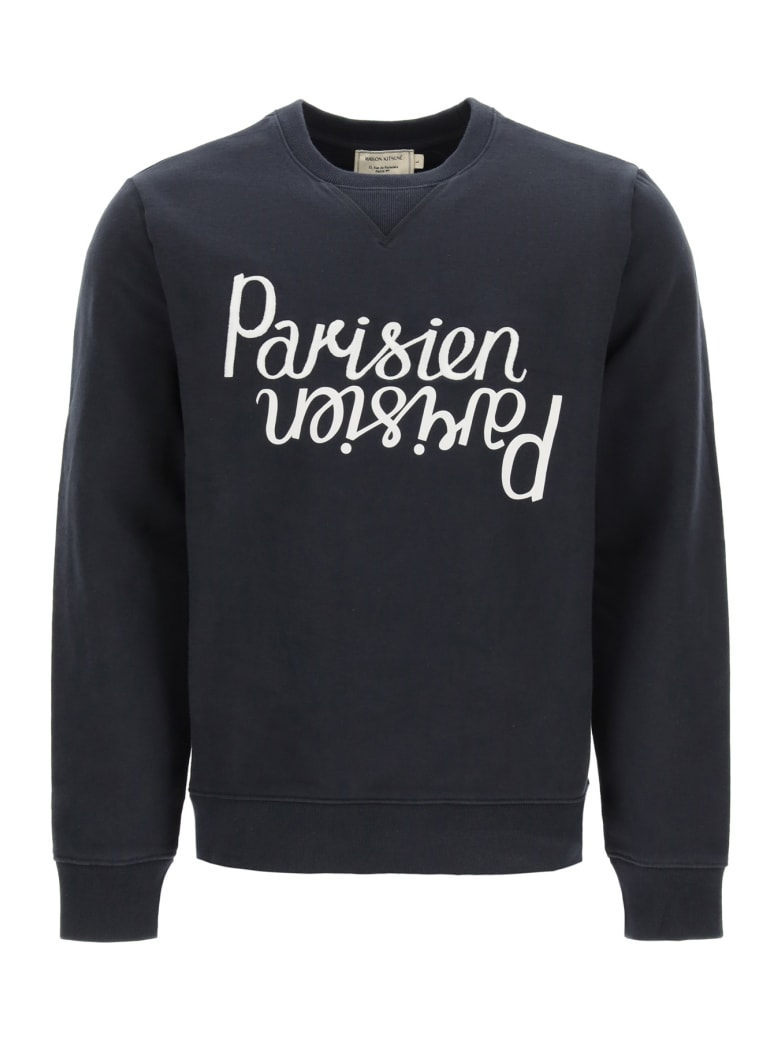 Maison Kitsuné Mirror Logo Crewneck Sweatshirt - DARK NAVY (Blue)
