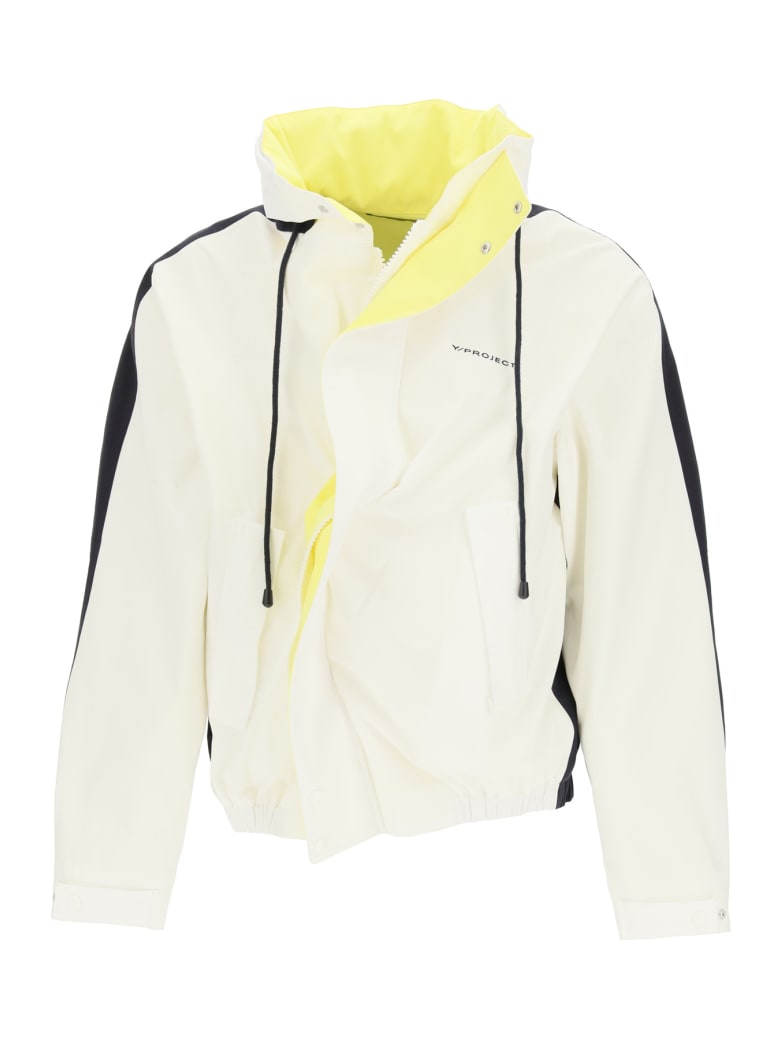 Y/Project Asymmetric Cotton Blouson - WHITE BLACK YELLOW (White)