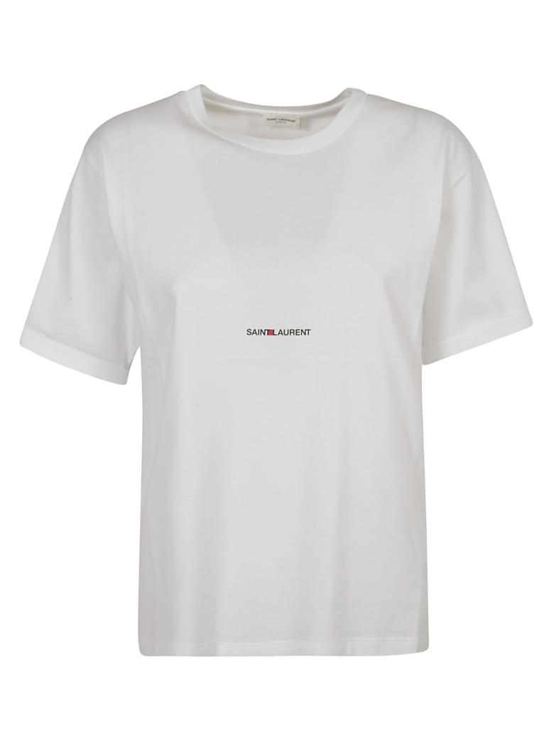 Saint Laurent Logo Print T-shirt - White
