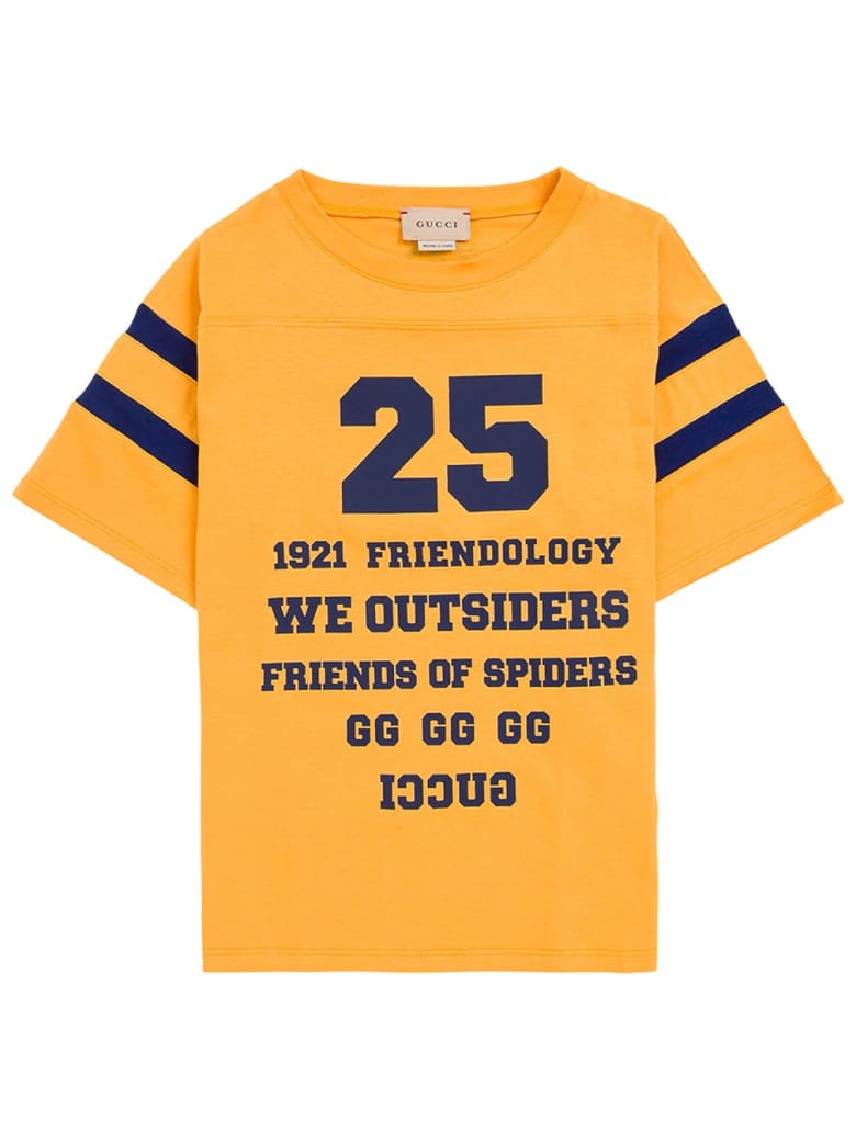 Gucci Yellow Cotton T-shirt With Print - Yellow