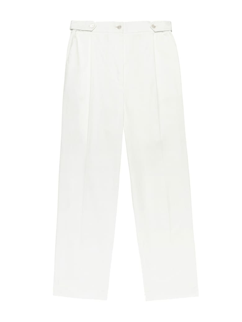 Kiton Trousers Cotton - WHITE