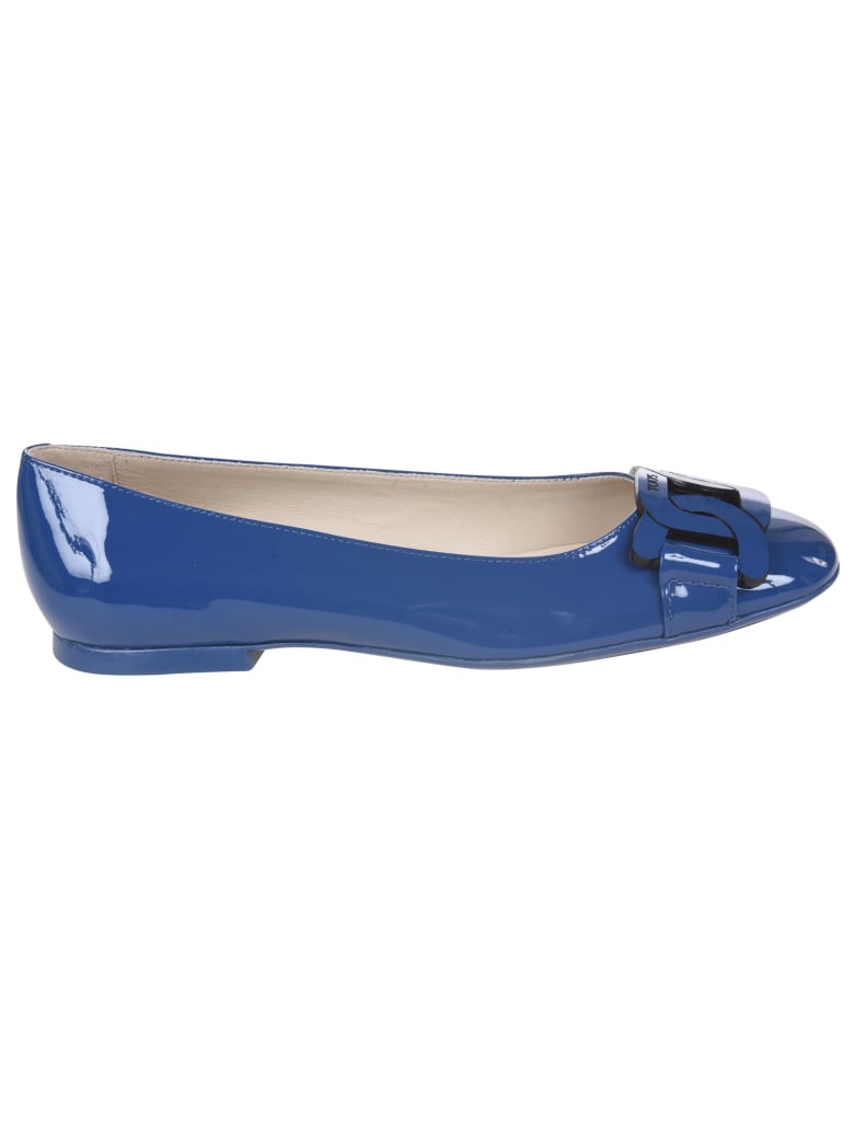 Tod's Logo Plaque Ballerinas - Bluette