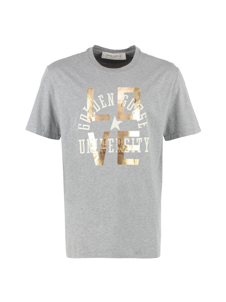 Golden Goose Printed Cotton T-shirt - grey