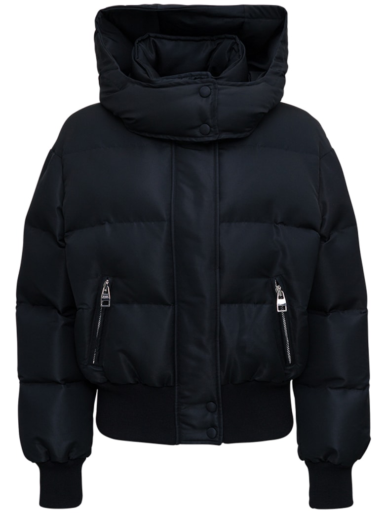 Alexander McQueen Black Padded Jacket With Logo Print - Black