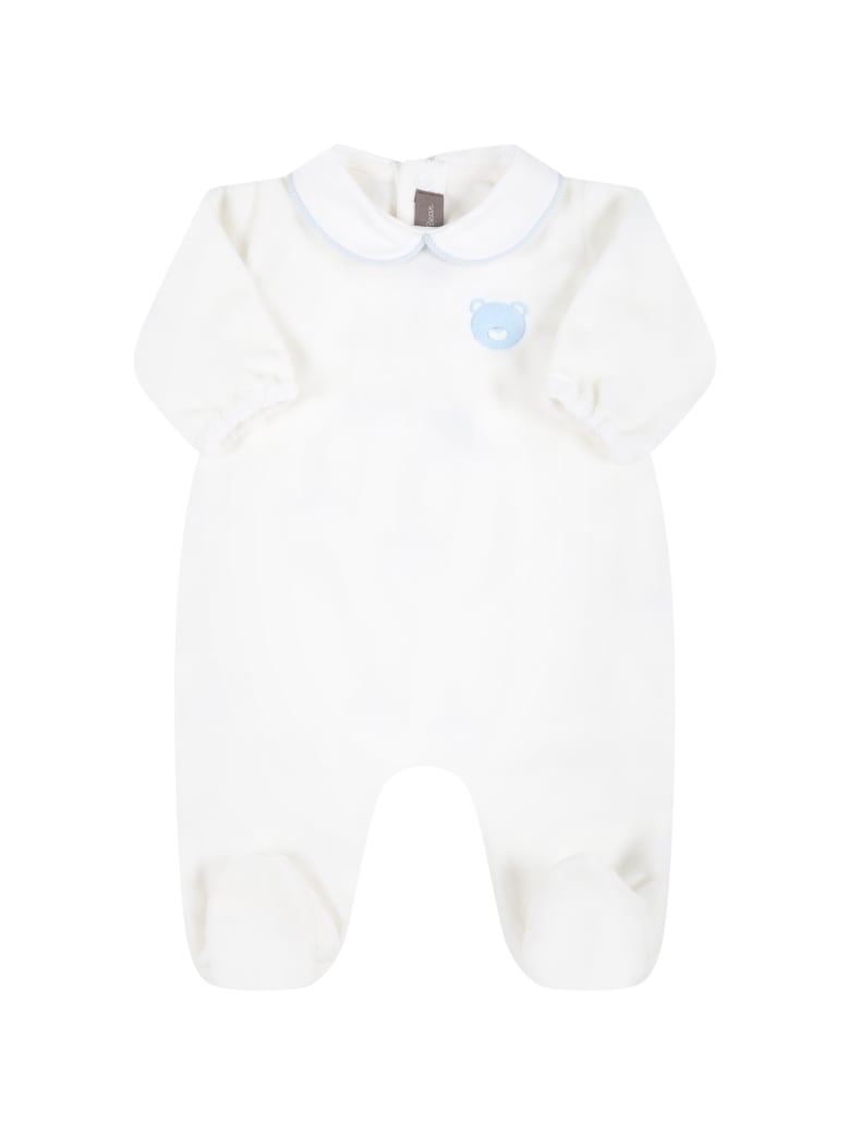 Little Bear White Babygrow For Baby Girl With Bear - White