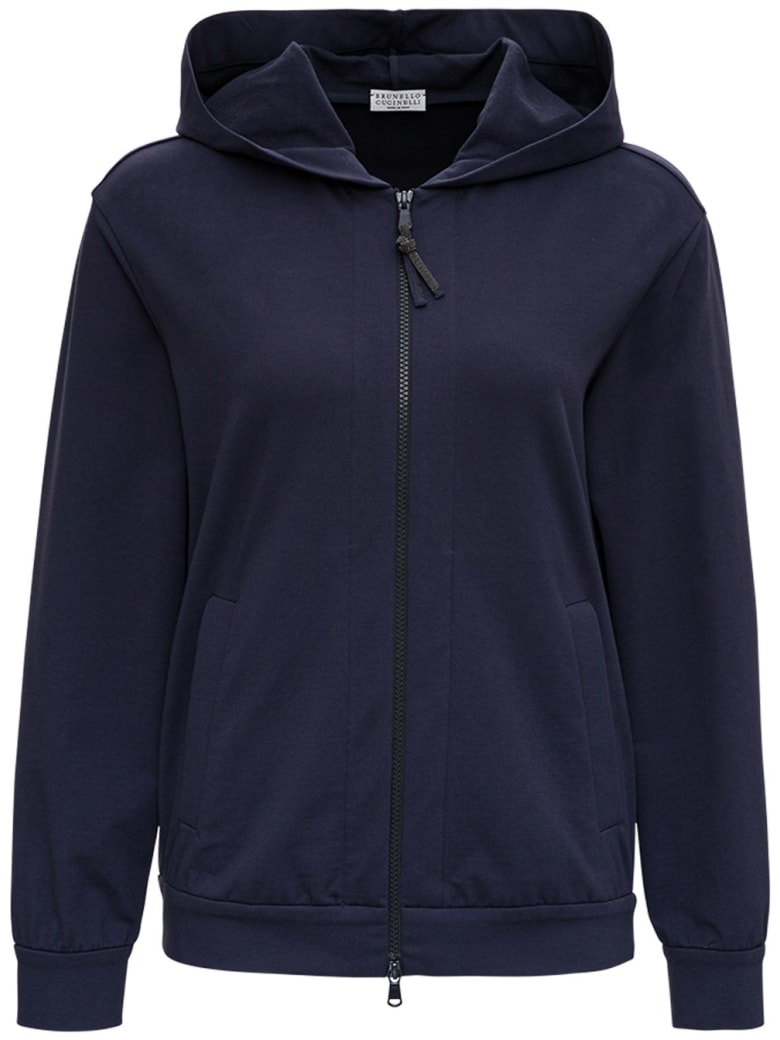 Brunello Cucinelli Blue Cotton Sweatshirt - Blu