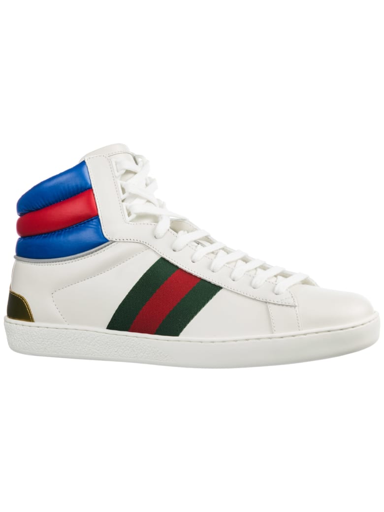 Gucci Shoes High Top Leather Trainers Sneakers Ace | italist