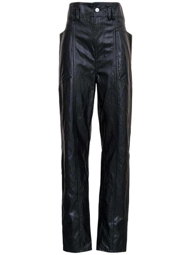 Isabel Marant Étoile Tessini Black Leatheret Pants - Black