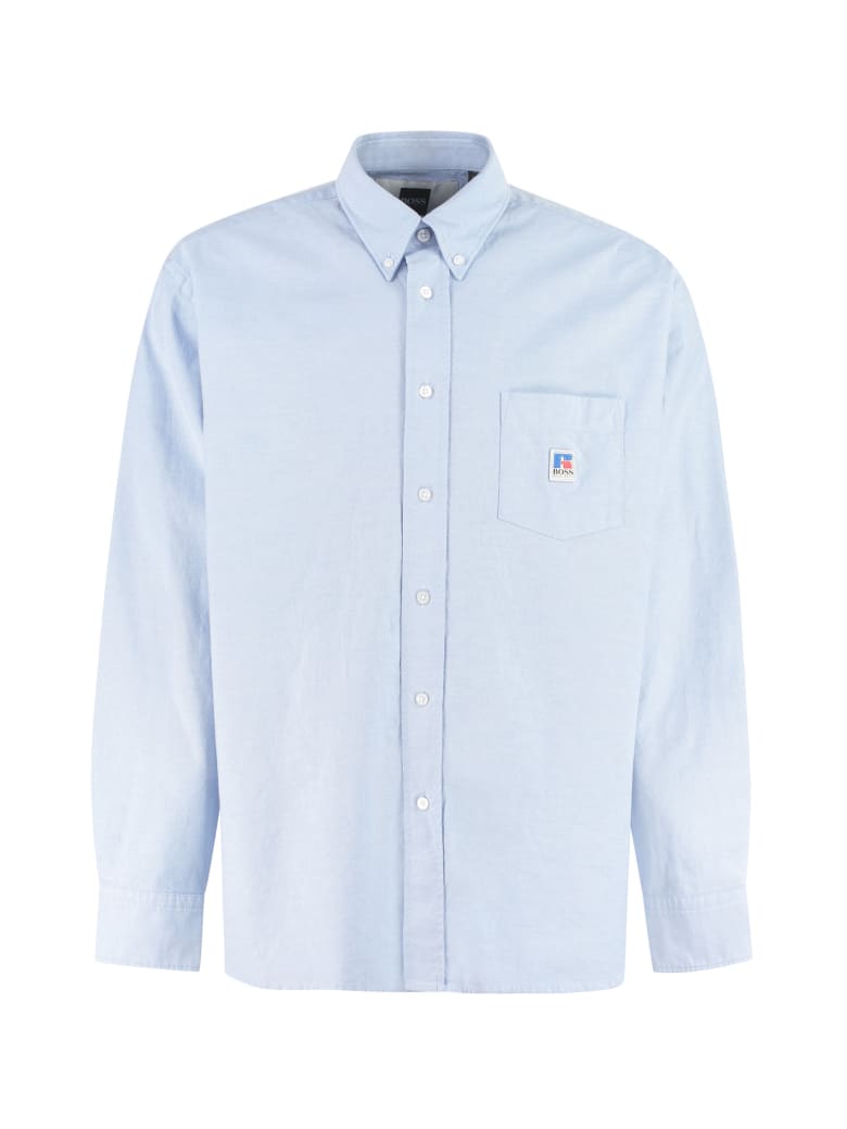 Hugo Boss Boss X Russell Athletic - Cotton Button-down Shirt - Blue