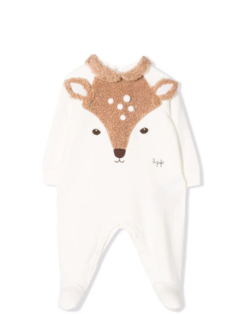 Il Gufo Romper With Embroidery - Beige