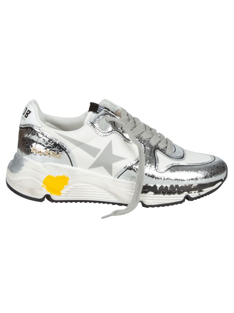 Golden Goose Running Sole Sneakers - White/Silver
