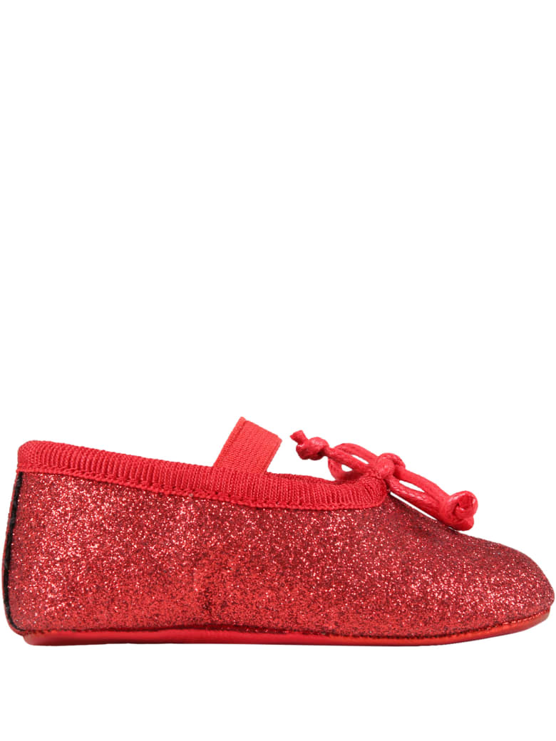 Gallucci Red Ballet Flats For Baby Girl - Red