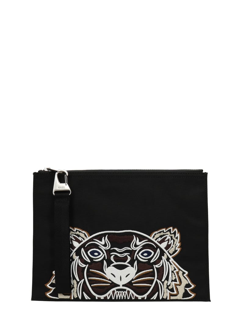 Kenzo Clutch In Black Canvas - black