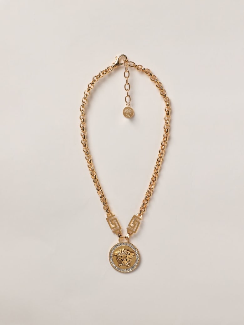 Versace Jewel Icon Medusa Versace Necklace With Crystals - Gold