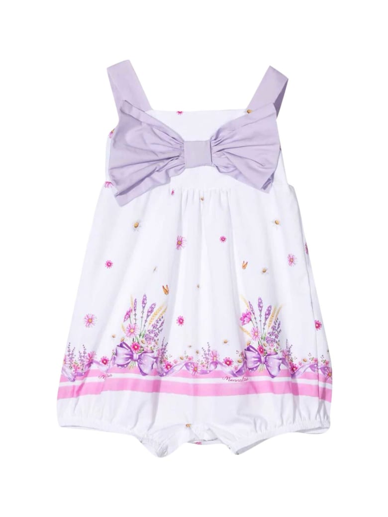 Monnalisa White Short Suit - Bianco e Rosa