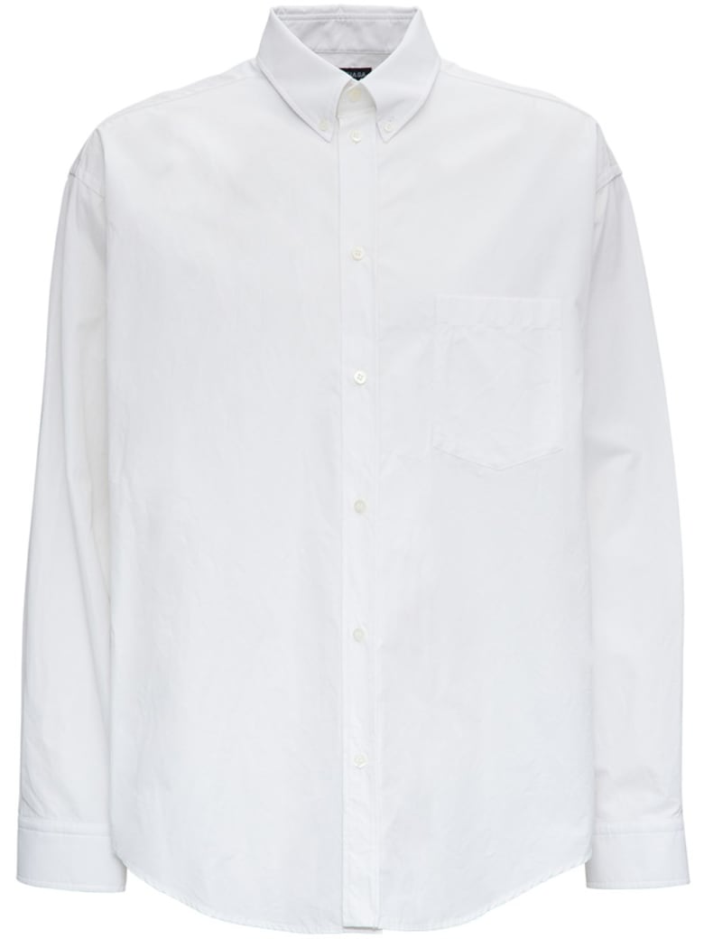 Balenciaga Cotton Shirt With Muli Language Back Print - White