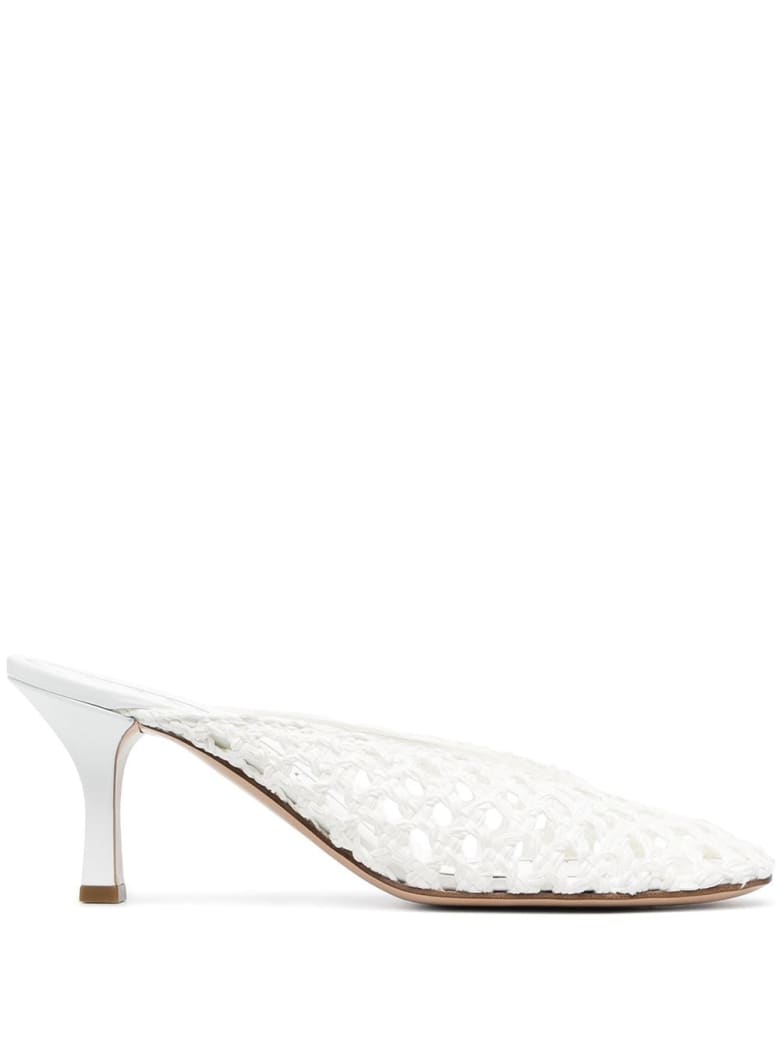 Casadei White Net Mules - White