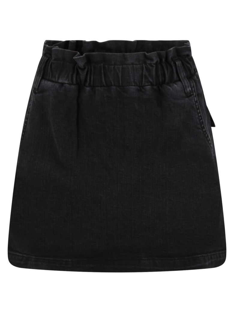 Douuod Black Skirt For Girl With Patch Logo - Black